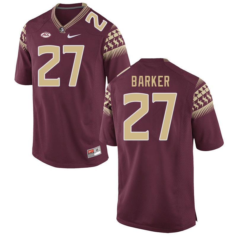 Men #27 Ashlynd Barker Florida State Seminoles College Football Jerseys Stitched Sale-Garnet